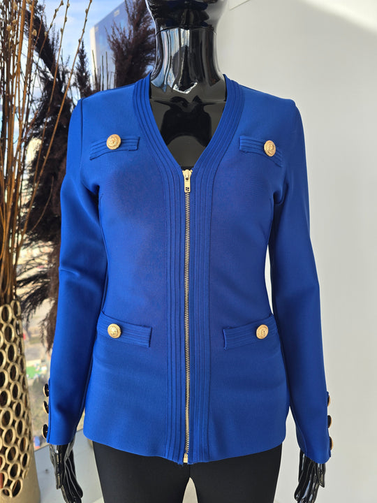 Chaqueta con cuello en V y vendaje