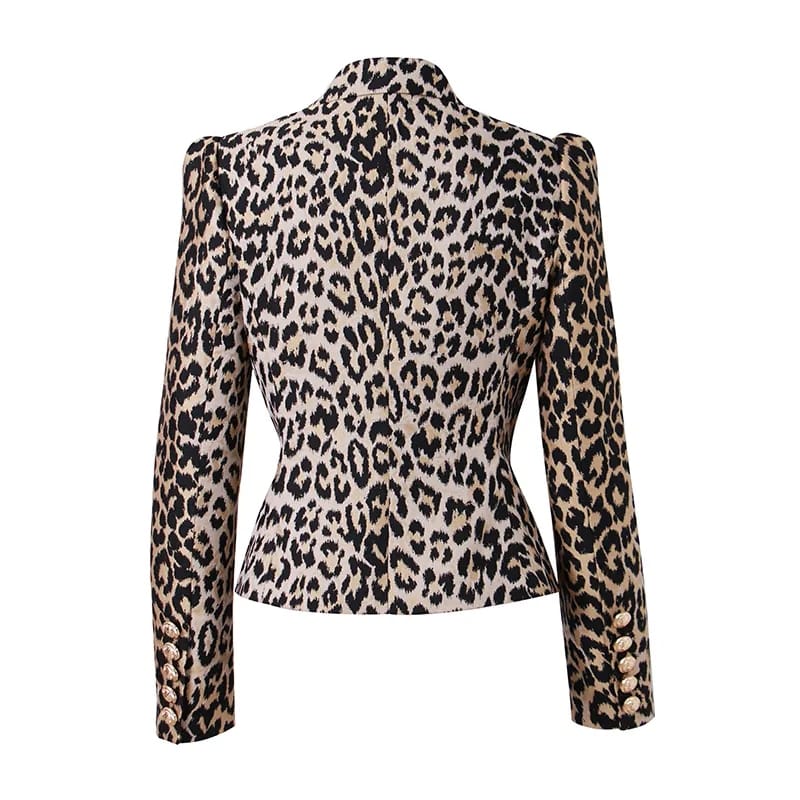 Sculpted Leopard Print Blazer