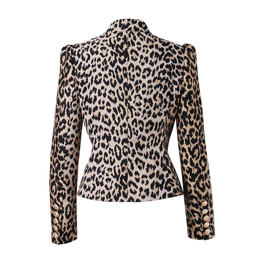 Sculpted Leopard Print Blazer