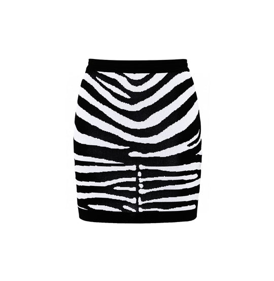 Zebra Print Knit Skirt