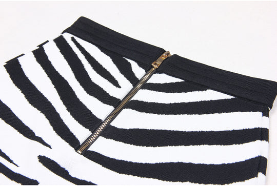 Zebra Print Knit Skirt