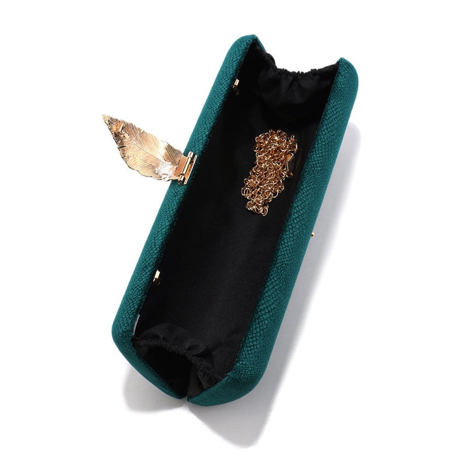 Leaf Suede Clutch