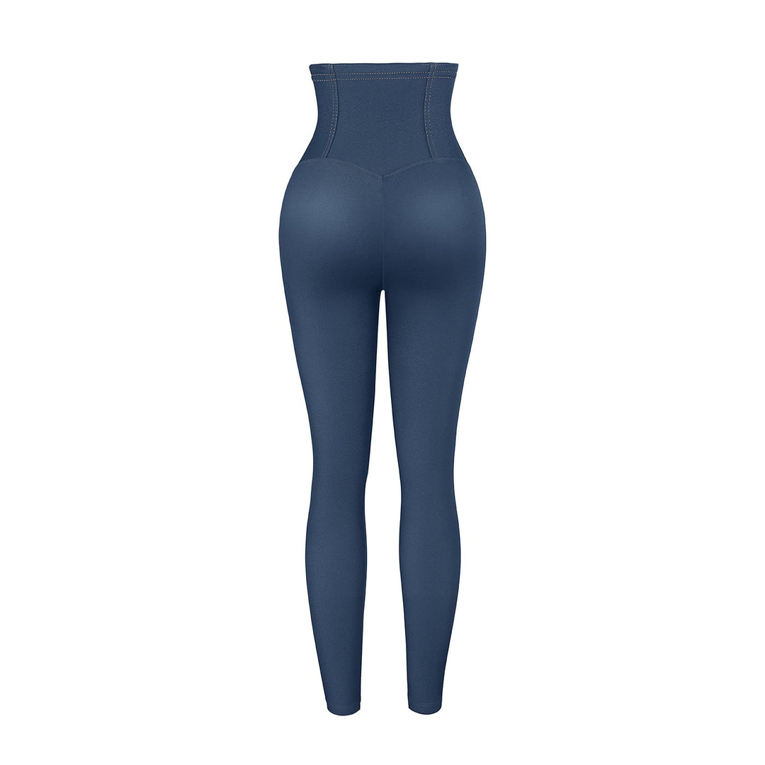 Faux Denim High Waist Corset Leggings