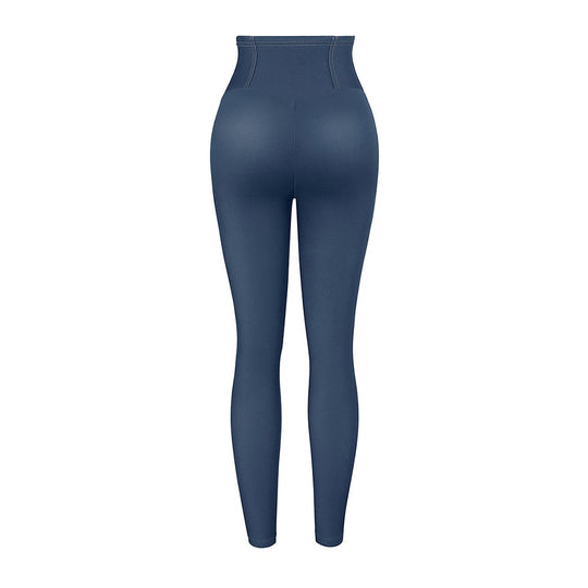 Faux Denim Mid-Rise Zipper Leggings