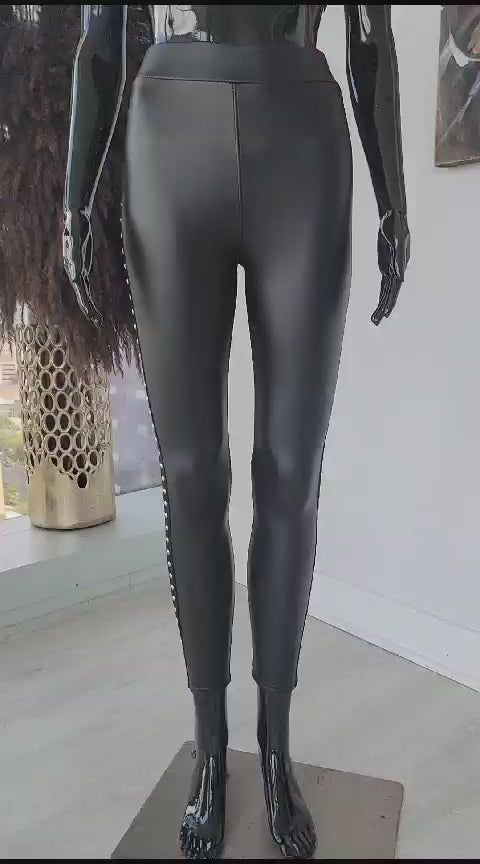 Fleece-Lined Faux Leather Leggings