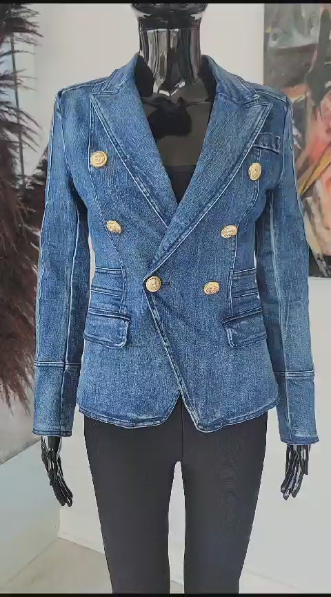 Fitted Denim Blazer