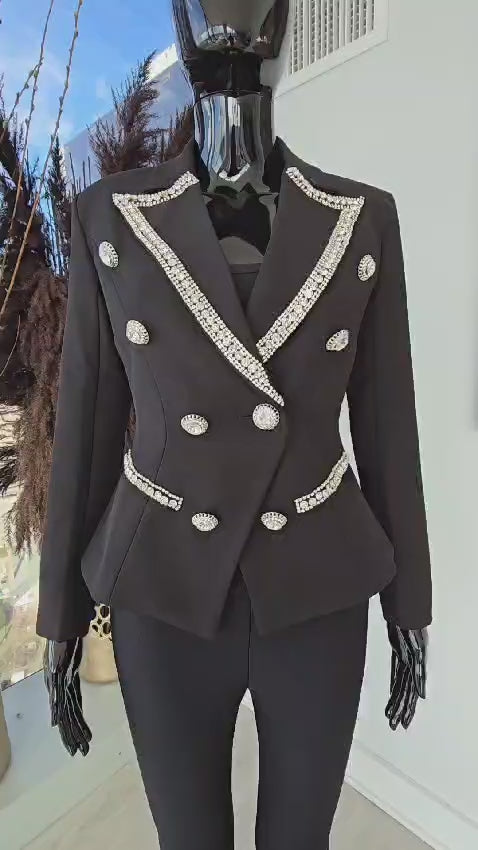 Sculpted Rhinestone Blazer