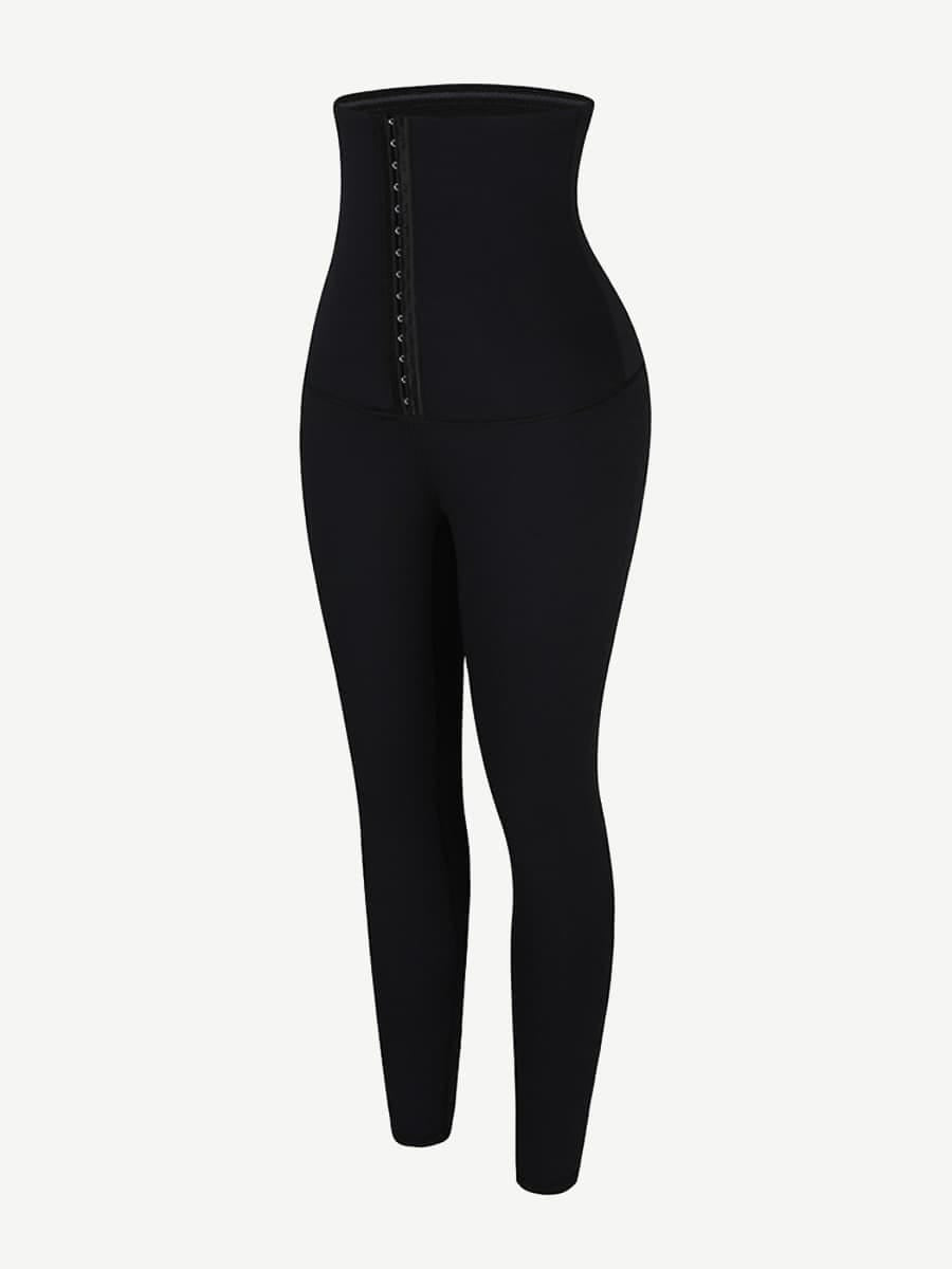 Slender Fit Double High Corset Leggings (Black)