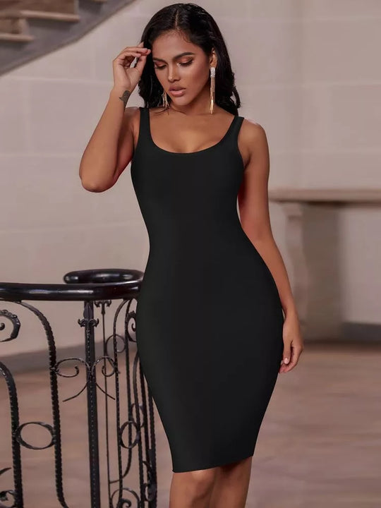 Scoop Neck Sleeveless Bandage Dress