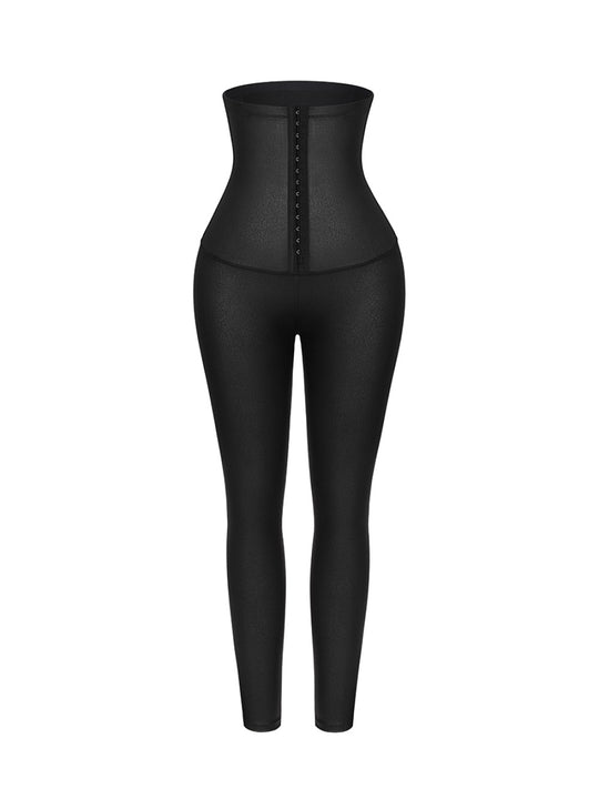 Faux Leather High Waist Corset Leggings