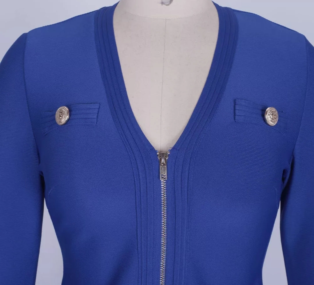 Chaqueta con cuello en V y vendaje